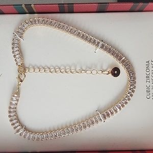 Cubic zirconia necklace 13"+3" extension